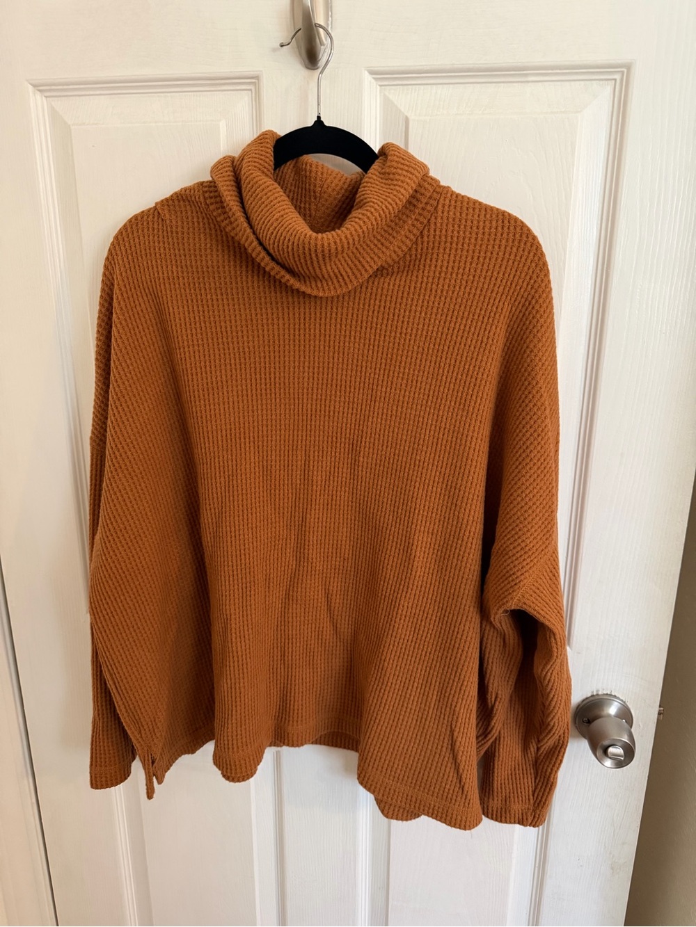 Old Navy Waffle Knit Cowl Neck Sweater in brownish/burn orange color